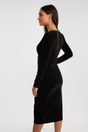 V neck velvet dress - Black