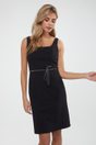 Fitted strap SPORT CHIC dress with metallic belt - Black