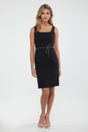 Fitted strap SPORT CHIC dress with metallic belt - Black