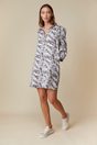 Camouflage fluid dress with puffy sleeves - Multi Grey