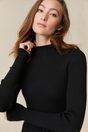 Mock neck fit & flare knitted - Black;Dark Khaki