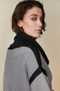 Jacquard knit dress with contrast detail - Multi Black