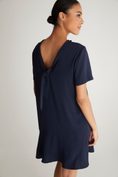Dress with shawl collar tied at back