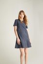 Short sleeve Sport Chic dress with frill - Multi Blue