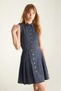 Fit & flare Sport Chic dress with belt - Multi Blue