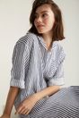 Striped linen shirt dress - Multi White
