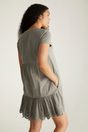 Jersey dress with poplin back - Medium Khaki