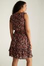 Floral printed fluid dress with frill - Multi Black