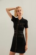 Knit dress with contrast details