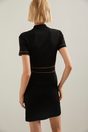 Knit dress with contrast detai - Black