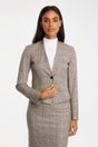 Fitted prince of wales blazer - Multi Beige