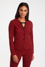 Gingham fitted 3 button blazer - Multi Red