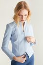 Fitted jacket with contrast de - Heather Blue