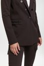 Basic blazer with embroidered flap - Dark Brown