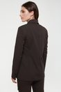 Basic blazer with embroidered flap - Dark Brown