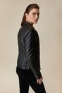 Vegan leather quilted jacket - Black