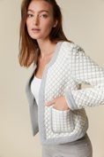 Quilted stretch jacket with contrasting details