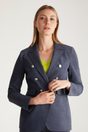 Fitted double breast blazer - Multi Blue
