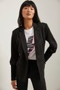 Fitted double-breasted blazer with rib cuff - Multi Black