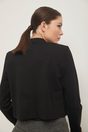 Cropped ponte blazer with flap pockets - Black