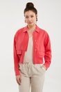 Tencel & linen cropped jacket - Stone;Navy;Bright Pink