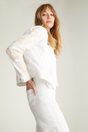 Casual jacket with embroidered - White