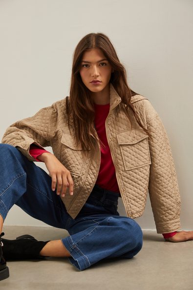 Quilted cropped coat