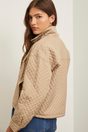 Quilted cropped coat - Beige