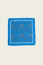 Floral pattern silk pocket square - Multi Blue