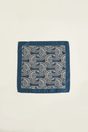 Paisley pattern silk pocket square - Multi Blue