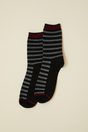 Graphic stripes socks - Multi Black