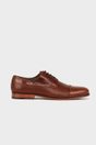 Cap toe shoe with texture - Dark Brown