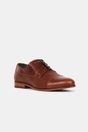 Cap toe shoe with texture - Dark Brown