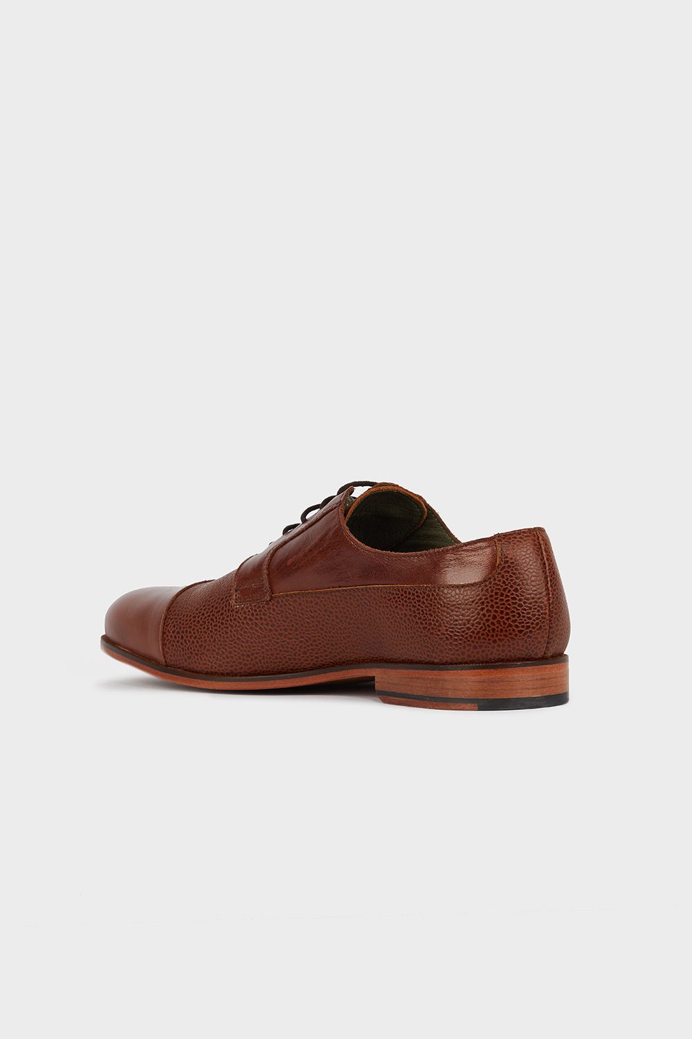 Cap Toe Shoe With Texture