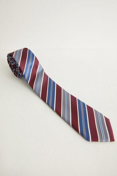Stripes pattern silk tie