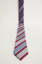 Stripes pattern silk tie - Multi Red