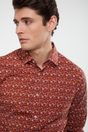 Stretch floral printed shirt - Multi Red