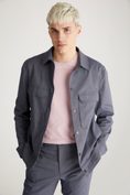 Wide pockets overshirt with snaps