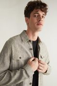 Linen overshirt with flap pockets