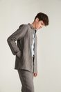 Linen overshirt with patch pockets - Medium Grey