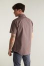 Micro pattern print Fitted shirt - Multi Brown