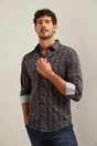 Abstract print Fitted shirt - Multi Black