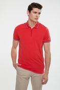 Solid zip polo