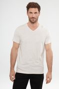 T-shirt col V en pima coton
