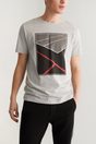 Tennis court printed t-shirt - Light Heather Grey
