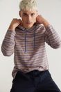Colourful stripes hooded t-shirt - Multi Blue