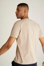 Notch collar t-shirt - Multi Beige;Multi Brown