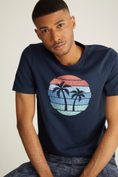 Palm trees print crew neck t-shirt