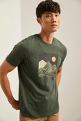 Mountain print crew neck t-shirt