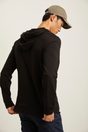 Hooded long sleeves t-shirt - Navy;Black;Vert Moyen